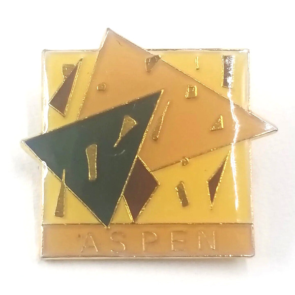 Aspen Colorado Ski Resort Town Rocky Mountains Confetti Pin Brooch Souvenir - Picture 1 of 4